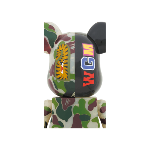 Оригинальная большая фигурка Bearbrick x BAPE ABC Camo Shark 1000% Clear Green - 70см