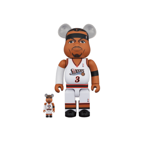 Оригинальный набор фигурок Bearbrick Allen Iverson (Philadelphia 76ers) 100% & 400% Set - 7см и 28см