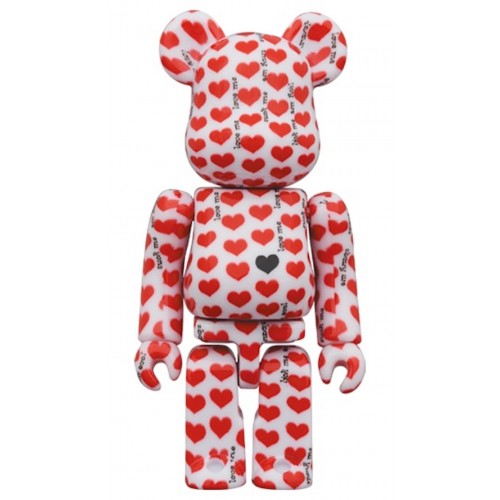 Оригинальный набор фигурок Bearbrick Amplifier White Heart 100% & 400% Set - 7см и 28см