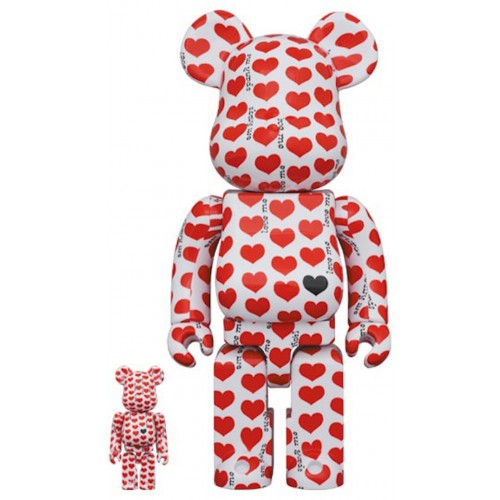 Оригинальный набор фигурок Bearbrick Amplifier White Heart 100% & 400% Set - 7см и 28см