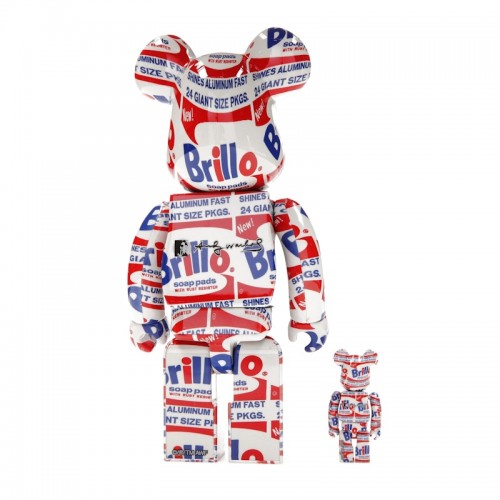 Набор из двух фигурок Bearbrick ANDY WARHOL "Brillo" 100% & 400% Set - 7см и 28см.