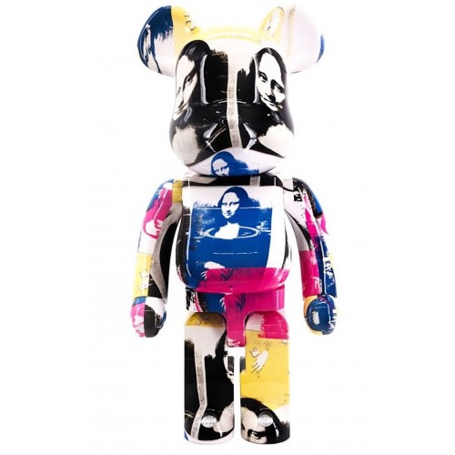Оригинальная большая фигурка Bearbrick Andy Warhol Double Mona Lisa 1000% Multicolor - 70см