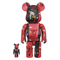 Набор фигурок (7см и 28см) Bearbrick Andy Warhol x JEAN-MICHEL BASQUIAT #1 100% & 400% Set