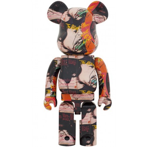 Оригинальная большая фигурка Bearbrick Andy Warhol x The Rolling Stones (Love You Live) 1000% - 70см