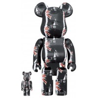 Набор фигурок (7см и 28см) Bearbrick Andy Warhol x The Rolling Stones (Sticky Fingers) 100% & 400% Set