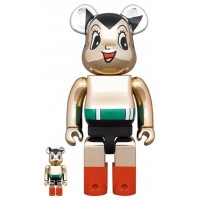 Набор фигурок (7см и 28см) Bearbrick Astro Boy Chrome Ver. 100% & 400% Set