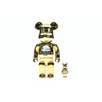 Набор фигурок (7см и 28см) Bearbrick Atmos Gold Chrome 100% & 400% Set Multi