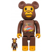 Набор фигурок (7см и 28см) Bearbrick Baby Milo And Banana 100% & 400% Set