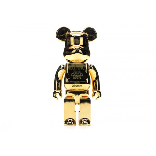 Оригинальная фигурка Bearbrick Bait Gold Bar 400% Gold - 28см