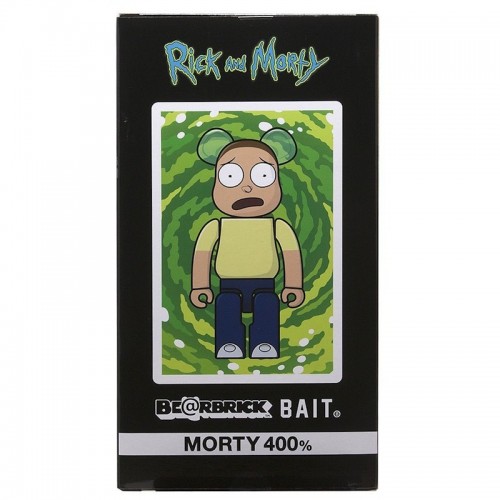 Оригинальная фигурка Bearbrick BAIT x Medicom Rick and Morty 400% Yellow - 28см