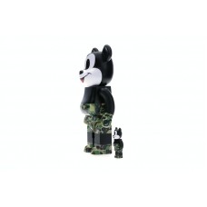 Bearbrick BAPE Mickey Mouse 100% & 400% Set Black/Green Camo