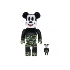 Набор фигурок (7см и 28см) Bearbrick BAPE Mickey Mouse 100% & 400% Set Black/Green Camo