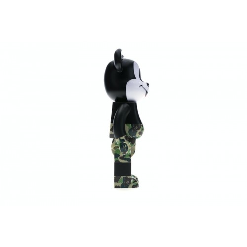 Набор из двух фигурок Bearbrick BAPE Mickey Mouse 100% & 400% Set Black/Green Camo - 7см и 28см.
