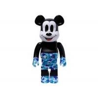 Большая фигурка (70см) Bearbrick BAPE Mickey Mouse 1000% Black/Blue Camo