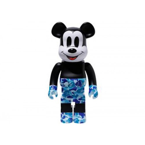 Оригинальная большая фигурка Bearbrick BAPE Mickey Mouse 1000% Black/Blue Camo - 70см