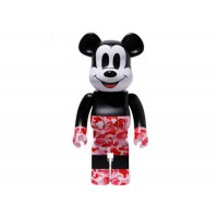Bearbrick BAPE Mickey Mouse 1000% Black/Red Camo