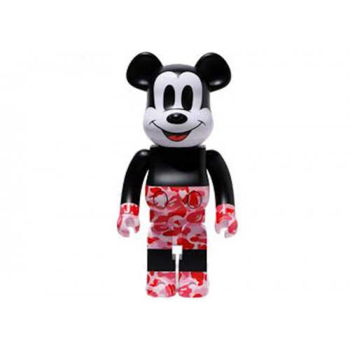 Оригинальная большая фигурка Bearbrick BAPE Mickey Mouse 1000% Black/Red Camo - 70см