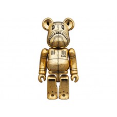Bearbrick x BAPE x Hajime Sorayama Camo Shark 100% & 400% Set Gold