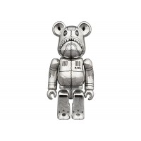 Bearbrick x BAPE x Hajime Sorayama Camo Shark 100% & 400% Set Silver