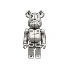 Bearbrick x BAPE x Hajime Sorayama Camo Shark 100% & 400% Set Silver