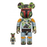 Набор фигурок (7см и 28см) Bearbrick BAPE x STAR WARS BOBA FETT 100% & 400% Set