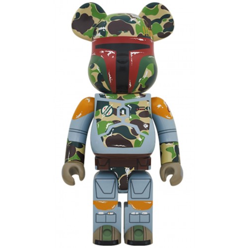 Оригинальная большая фигурка Bearbrick BAPE x STAR WARS BOBA FETT 1000% - 70см