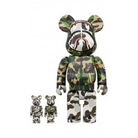 Набор фигурок (7см и 28см) Bearbrick BAPE(R) x Canada Goose Shark 100% & 400% Set