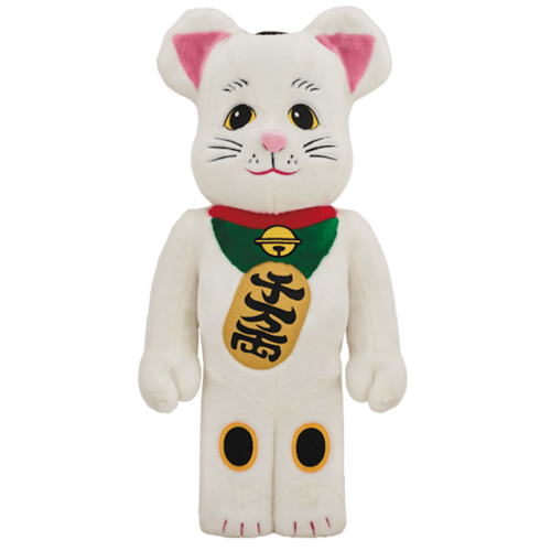 Оригинальная большая фигурка Bearbrick Beckoning Cat Costume 1000% White - 70см