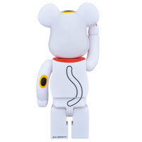 Bearbrick Beckoning Cat Invitation 400% White