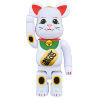Bearbrick Beckoning Cat Invitation 400% White