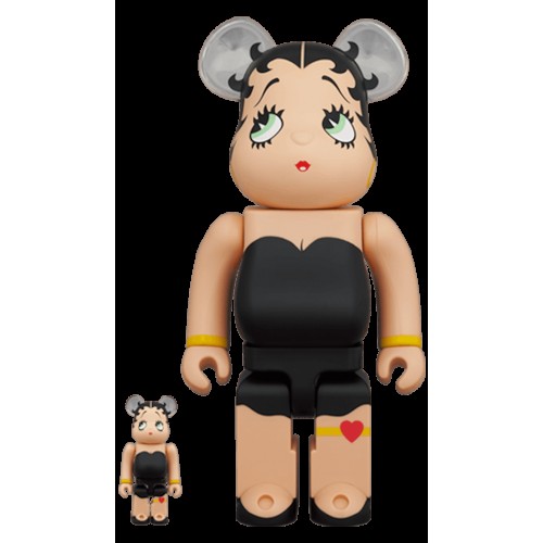 Набор из двух фигурок Bearbrick Betty Boop (TM) 100% & 400% Set Black Ver. - 7см и 28см.