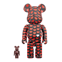 Набор фигурок (7см и 28см) Bearbrick Black Heart 100% & 400% Set