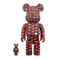 Набор фигурок (7см и 28см) Bearbrick Black Heart 100% & 400% Set