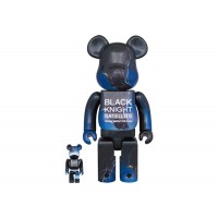 Набор фигурок (7см и 28см) Bearbrick Black Knight Satellite 100% & 400% Set Blue