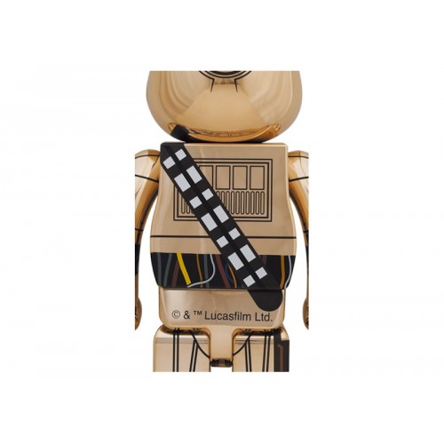 Оригинальная большая фигурка Bearbrick C-3PO (The Rise of Skywalker Ver.) 1000% Gold Chrome Ver. - 70см