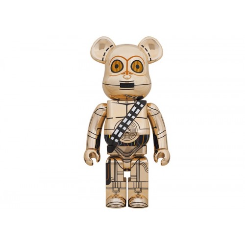 Оригинальная большая фигурка Bearbrick C-3PO (The Rise of Skywalker Ver.) 1000% Gold Chrome Ver. - 70см