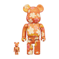 Набор фигурок (7см и 28см) Bearbrick Chiyogami 100% & 400% Set Orange