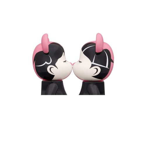 Оригинальная фигурка Bearbrick Cute Kiss 400% Black - 28см