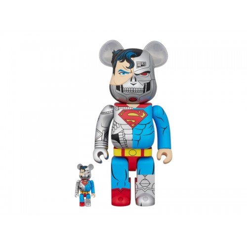 Набор из двух фигурок Bearbrick Cyborg Superman 100% & 400% Set - 7см и 28см.