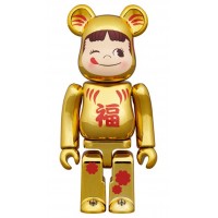 Bearbrick Daruma Peko-Chan Gold Plated 100% & 400% Set