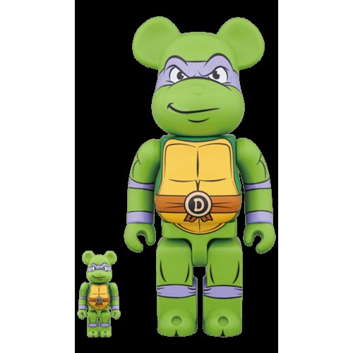 Набор из двух фигурок Bearbrick Donatello 100% & 400% Set Green - 7см и 28см.