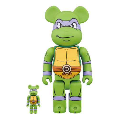 Оригинальный набор фигурок Bearbrick Donatello 100% & 400% Set Green - 7см и 28см