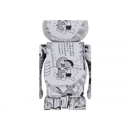 Оригинальная большая фигурка Bearbrick Doraemon (Comic Ver.) 1000% Black & White - 70см
