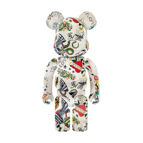 Оригинальная большая фигурка Bearbrick Ed Hardy 1000% White - 70см