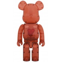 Большая фигурка (70см) Bearbrick Emotionally Unavailable Clear Red Heart 1000%