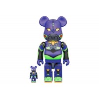 Набор фигурок (7см и 28см) Bearbrick Evangelion Unit 1 (New Paint Version) 100% & 400% Set