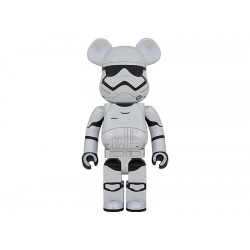 Оригинальная большая фигурка Bearbrick First Order Stormtrooper (The Force Awakens Ver.) 1000% Chrome Ver. - 70см
