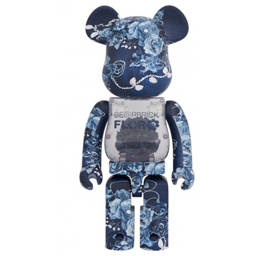 Оригинальная большая фигурка Bearbrick Flor@ Denim 1000 - 70см