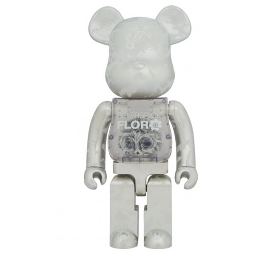 Оригинальная большая фигурка Bearbrick Flora (Flower) 1000% Silver - 70см