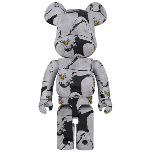 Оригинальная большая фигурка Bearbrick Banksy Flower Bomber 1000% - 70см